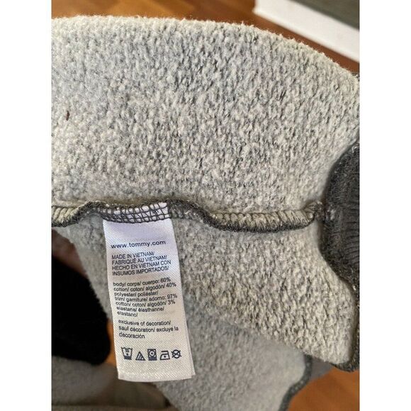 Tommy Hilfiger Sweatshirt Spellout Grey Womens Logo Activewear Large - Picture 3 of 4